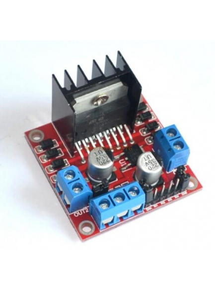 L298N Voltaj Regulatörlü Çift Motor Sürücü Kartı(Kırmızı PCB)